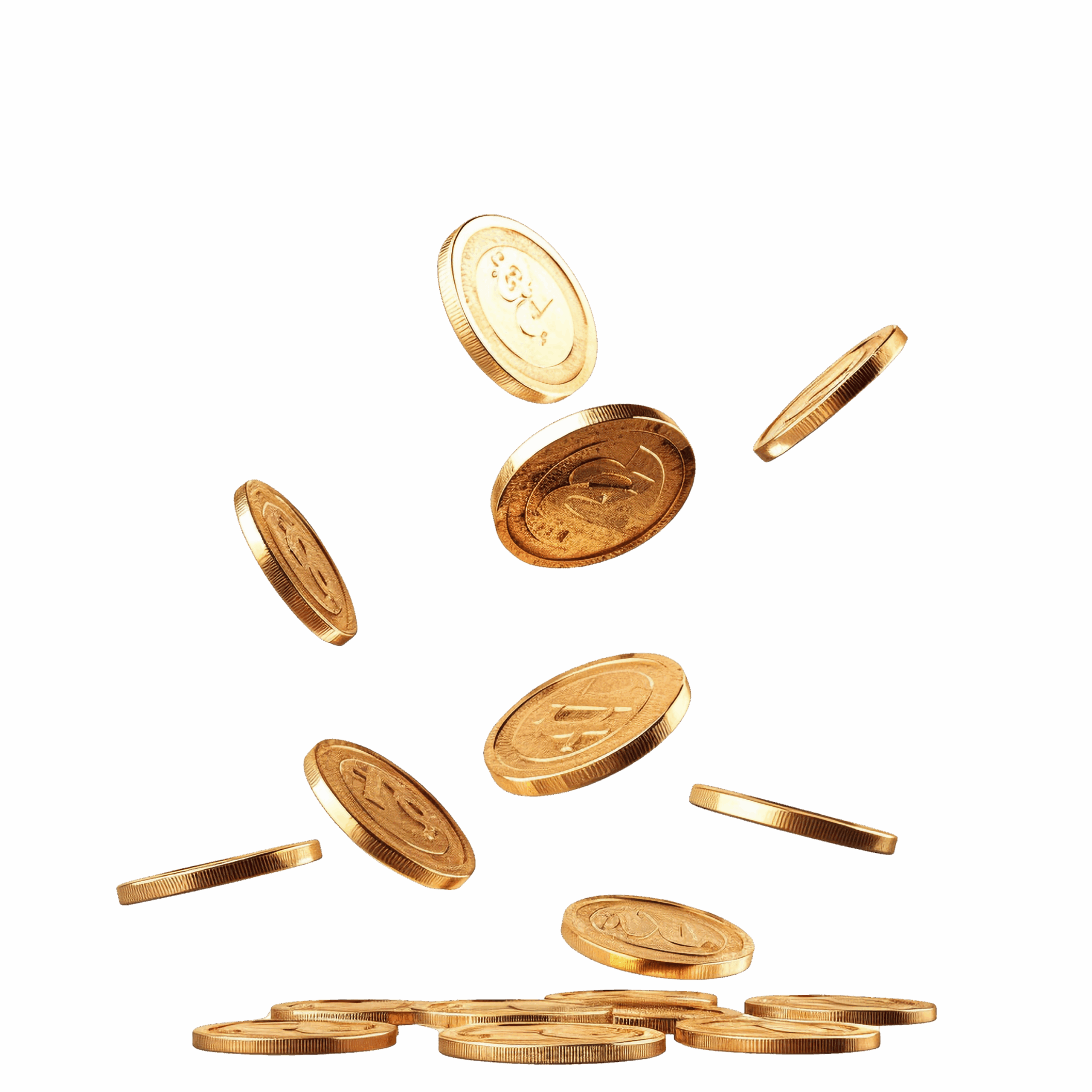 Pièces d'or qui tombent